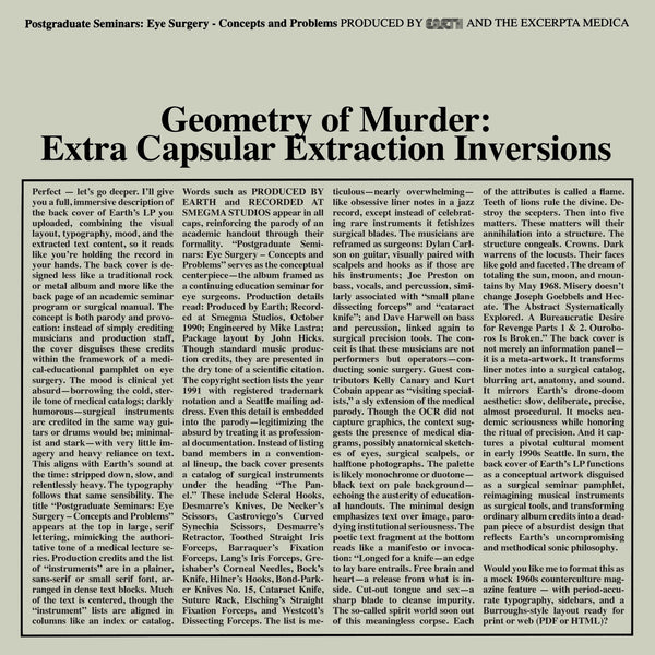 Earth x Black Noi$e - Geometry of Murder: Extra Capsular Extraction Inversions